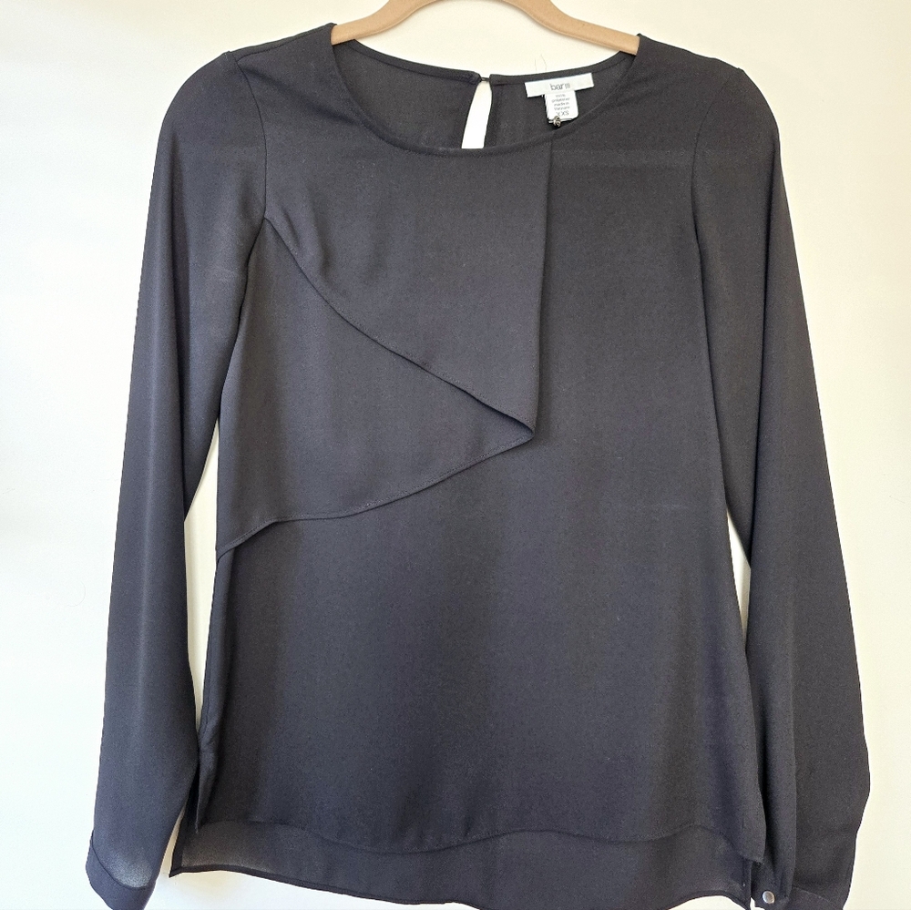 Bar III Long-Sleeve Ruffle Front Top - Picture 3 of 9